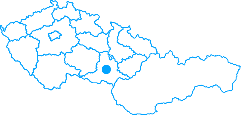 Mapa ČR - pobočka Brno